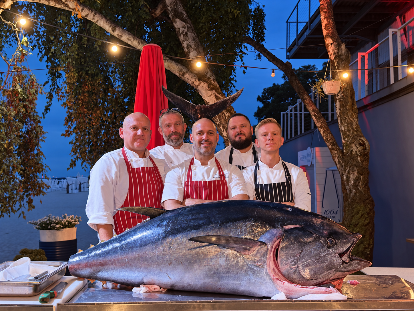 Kucharze z tuńczykiem 100 kg podczas wydarzenia Triton